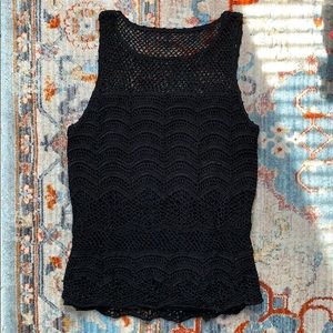 Beautiful Crocheted Black Tank Top, SZ XS/S